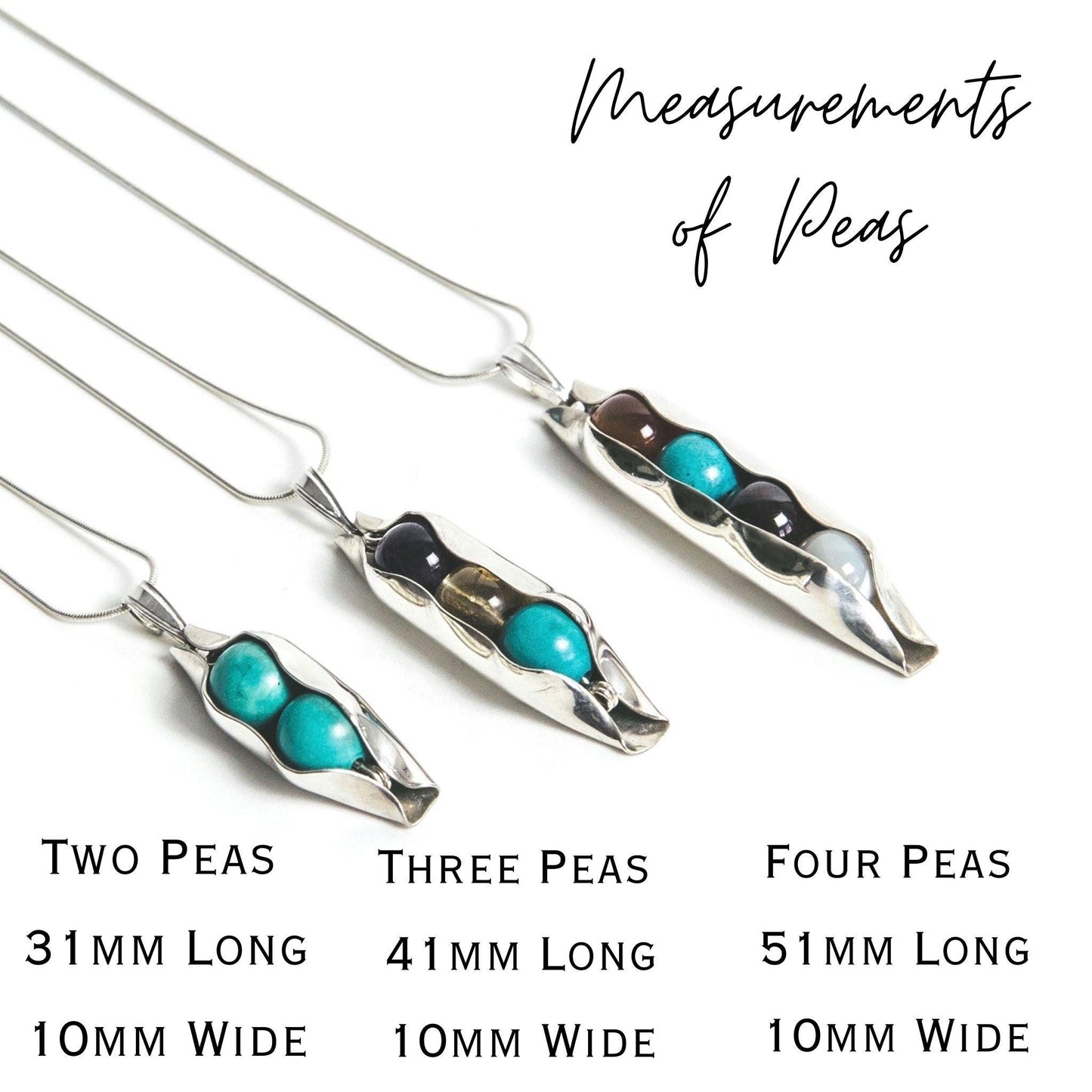 Three Pea In A Pod | Engraved Initials & 2 X Heart Charms | Any Birthstone Combination - RACHEL SHRIEVES DESIGN