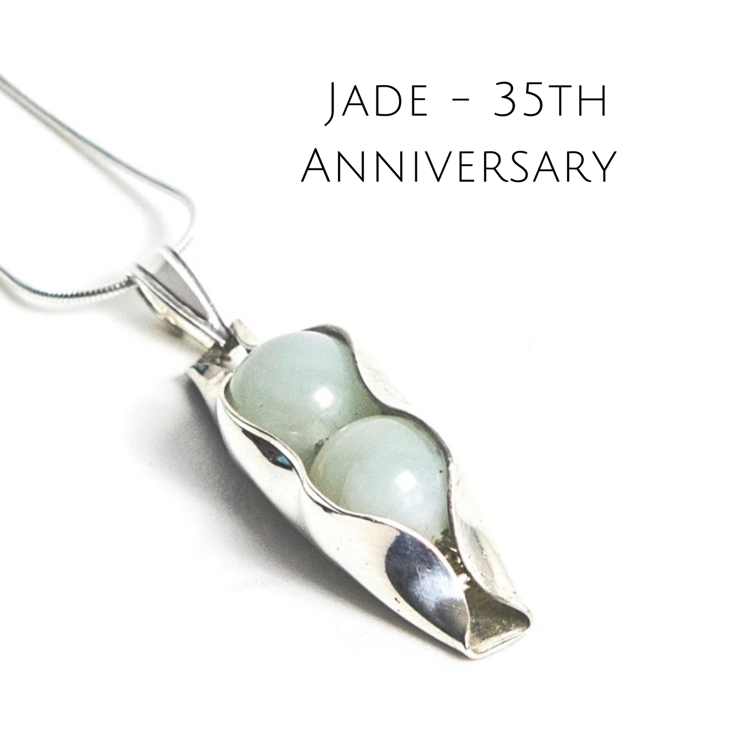 Jade anniversary | Two peas in a pod | Custom Engraving | 35th wedding anniversary gift