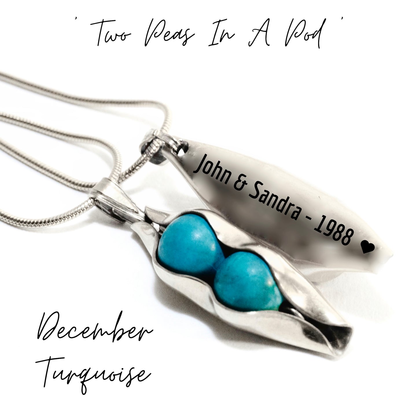 10th anniversary necklace | Tin anniversary | 10 years together | Sentimental wife gift | Two peas in a pod